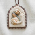 Holy Family metal-edged ornament for Christmas keepsake decor