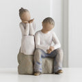 Brother and Sister darker skin tone figurine as a sibling keepsake gift